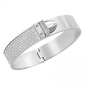 (NWT) Swarovski Crystal Buckle Bangle Bracelet Pavé New In Box